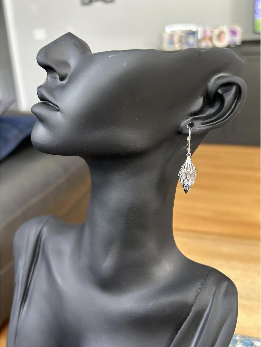 Ava Ro Sterling  Dangle Earrings with loose stones inside